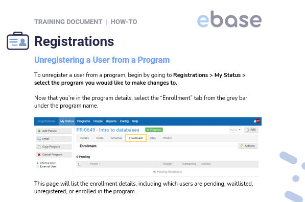 A screenshot of the registration page for a program in the Facility Rentals Module.